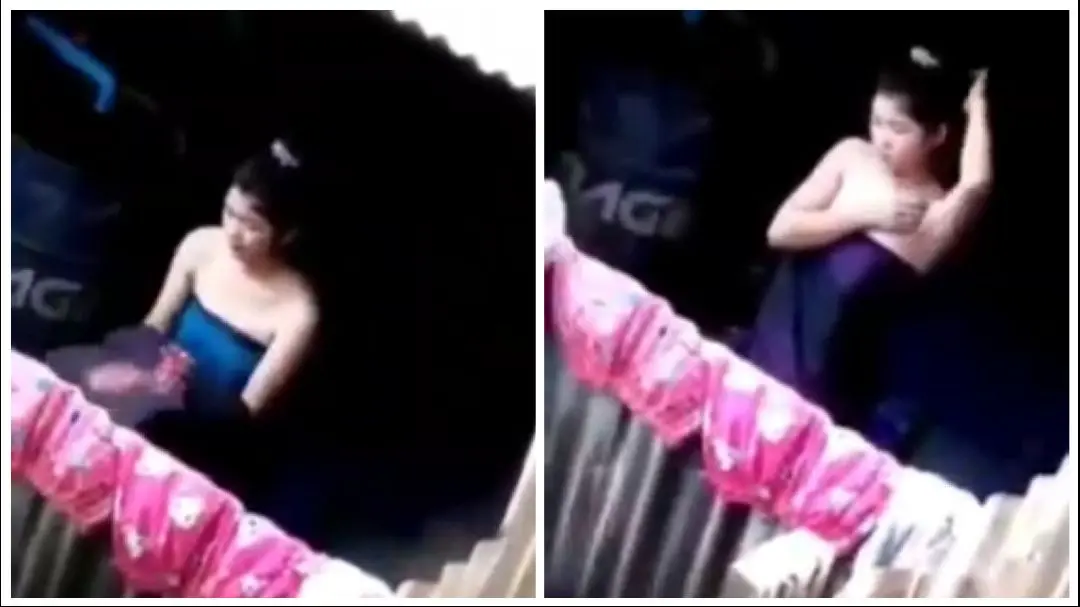 ရေချိုးချောင်းရိုက် (၄) – A Girl Shower Outside Home