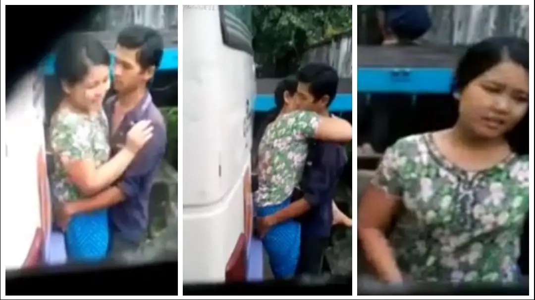 ဘက်စ်ကားနောက်မှာ ခိုးစားတဲ့အတွဲ – Couple Having Standing Sex At The Back Of A Bus