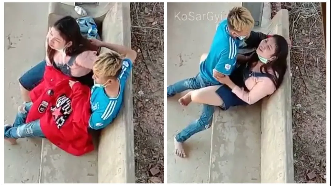 ခုံတန်းလျားပေါ်က ချစ်သူနှစ်ယောက် – Myanmar Couple Date On A Bench