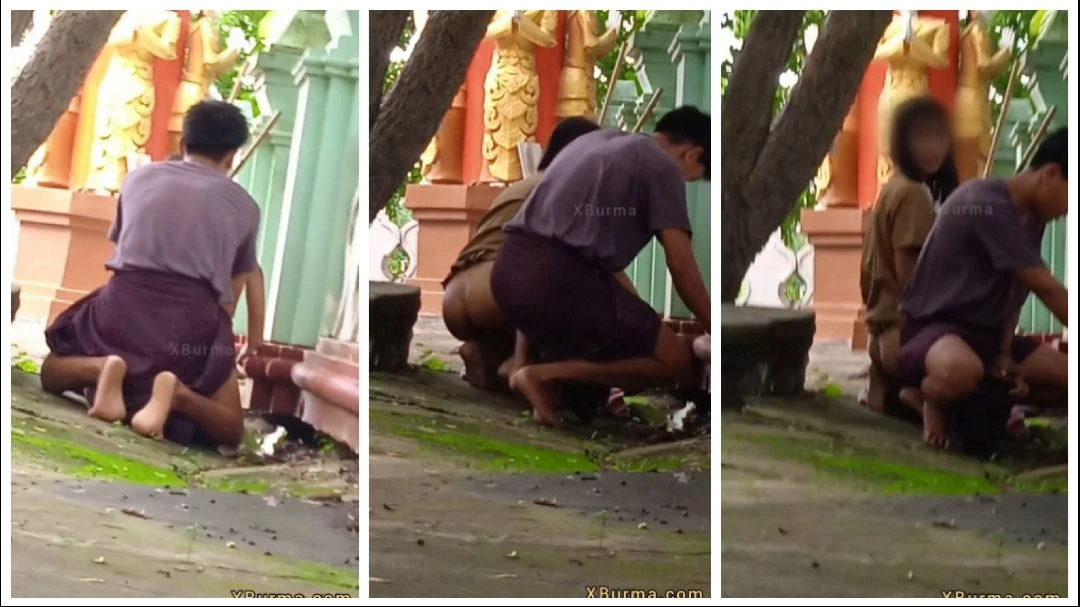 ဒီအတွဲ နတ်မင်းကြီးတွေရှေ့မှာ မရိုမသေနဲ့ကွာ – Teen Couple Doggy Sex At The Temple